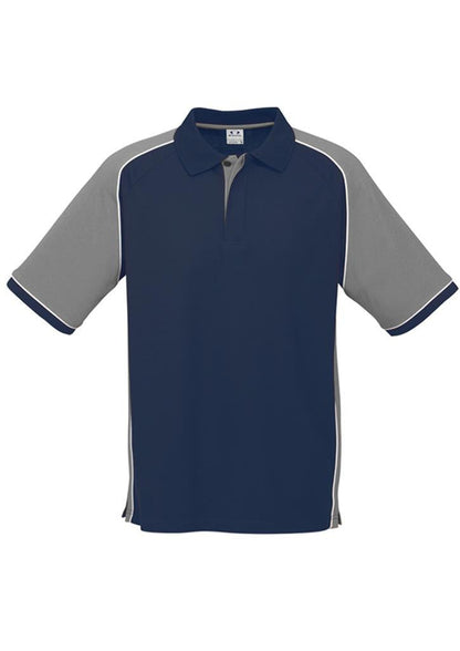 Biz Collection-Biz Collection Mens Nitro Polo-Navy / Grey / White / S-Uniform Wholesalers - 10