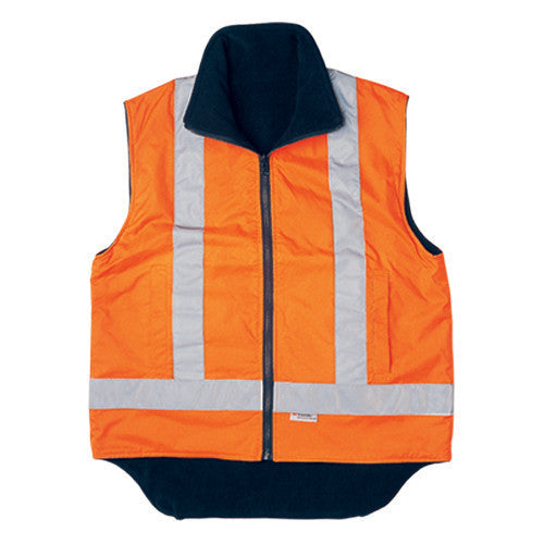 Bocini Hi-Vis Reversible Vest With Reflective Tape-(SJ0428)