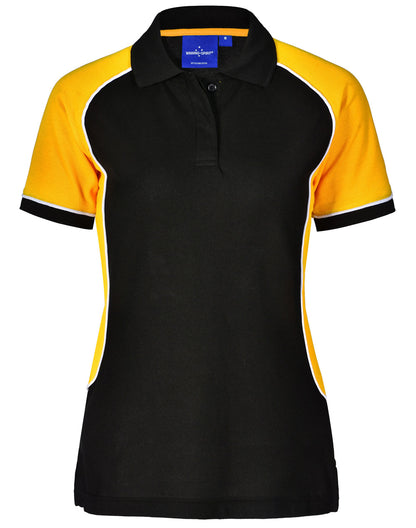 Winning Spirit Women's TrueDry® Tri-colour Short Sleeve Pique Polo-(PS78)