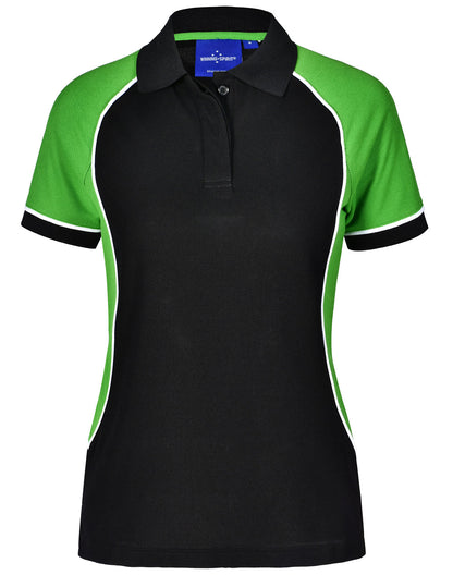 Winning Spirit Women's TrueDry® Tri-colour Short Sleeve Pique Polo-(PS78)