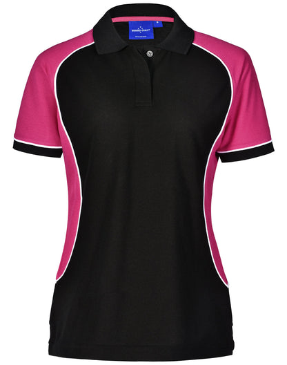 Winning Spirit Women's TrueDry® Tri-colour Short Sleeve Pique Polo-(PS78)