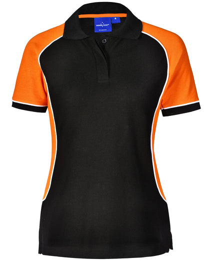 Winning Spirit Women's TrueDry® Tri-colour Short Sleeve Pique Polo-(PS78)