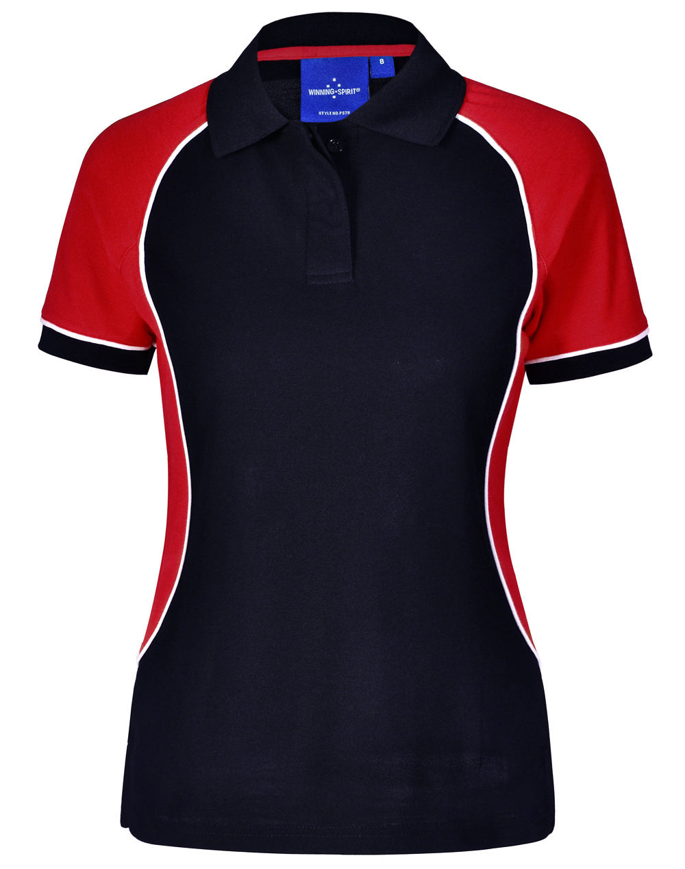 Winning Spirit Women's TrueDry® Tri-colour Short Sleeve Pique Polo-(PS78)