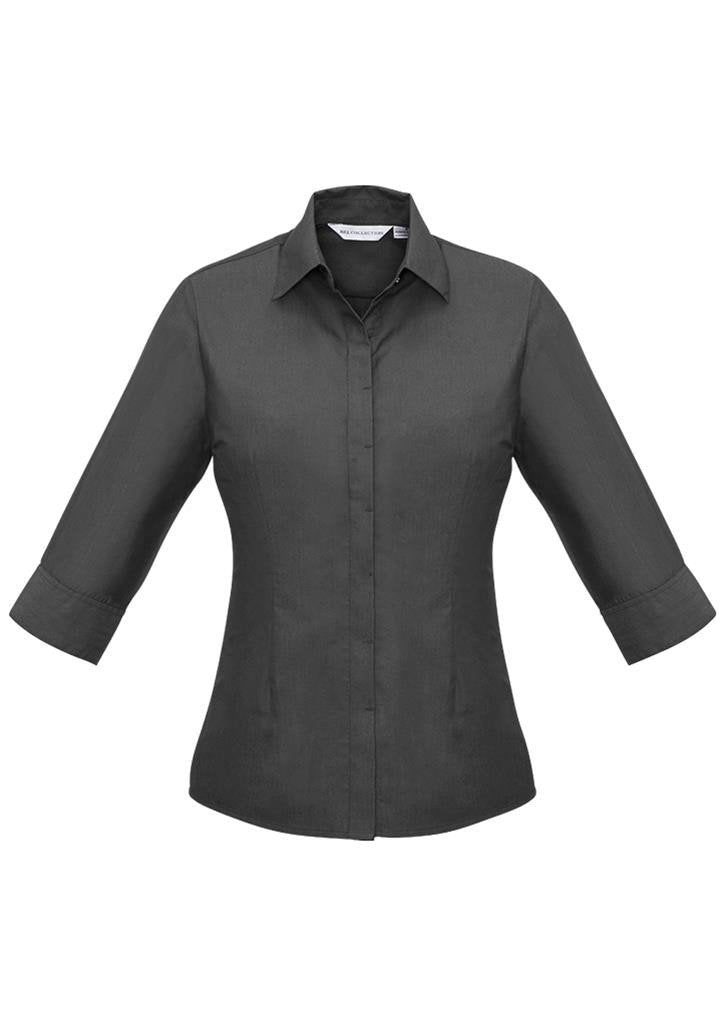 Biz Collection-Biz Collection Ladies Hemingway 3/4 Sleeve Shirt-Slate / 6-Corporate Apparel Online - 4