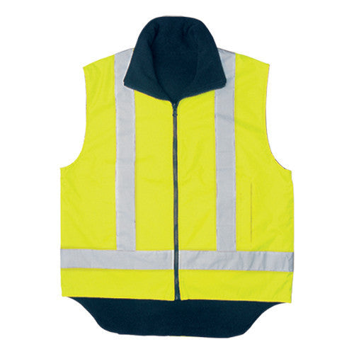 Bocini Hi-Vis Reversible Vest With Reflective Tape-(SJ0428)