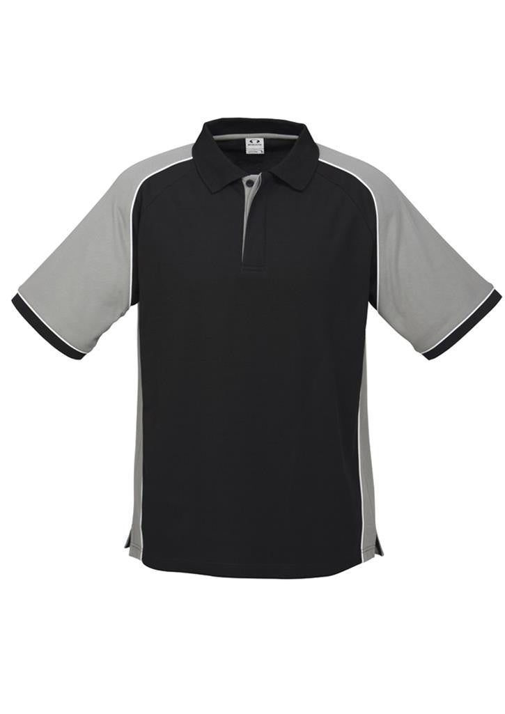 Biz Collection-Biz Collection Mens Nitro Polo-Black / Grey / White / S-Uniform Wholesalers - 7