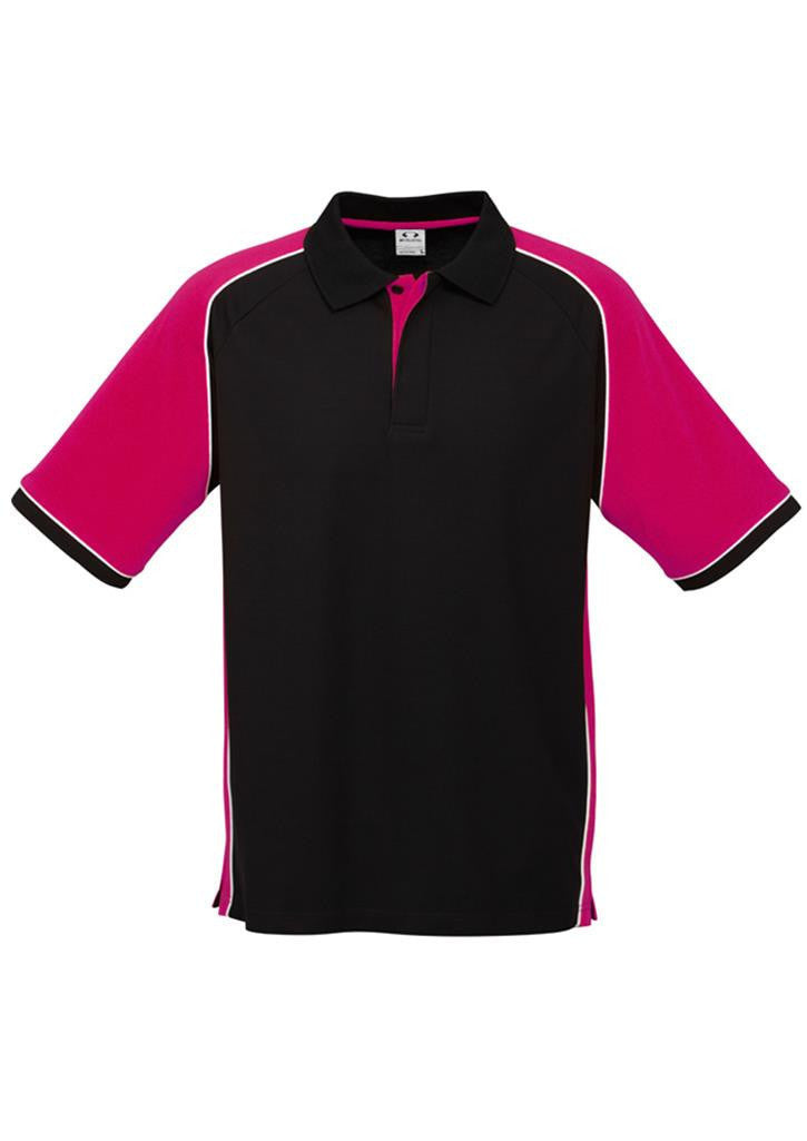 Biz Collection-Biz Collection Mens Nitro Polo-Black/Magenta/White / S-Uniform Wholesalers - 8