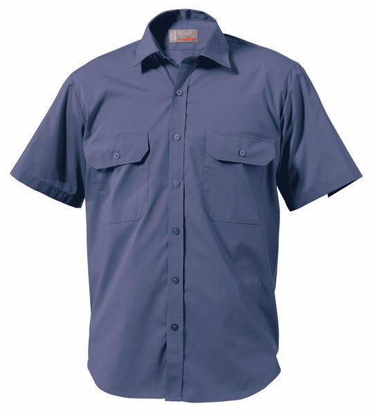 KingGee Short Sleeve Wash 'n' Wear Shirt - 65% Poly/35% Cotton Blend-102gsm, 36 / Navy, Work Shirts, King Gee,   - 2