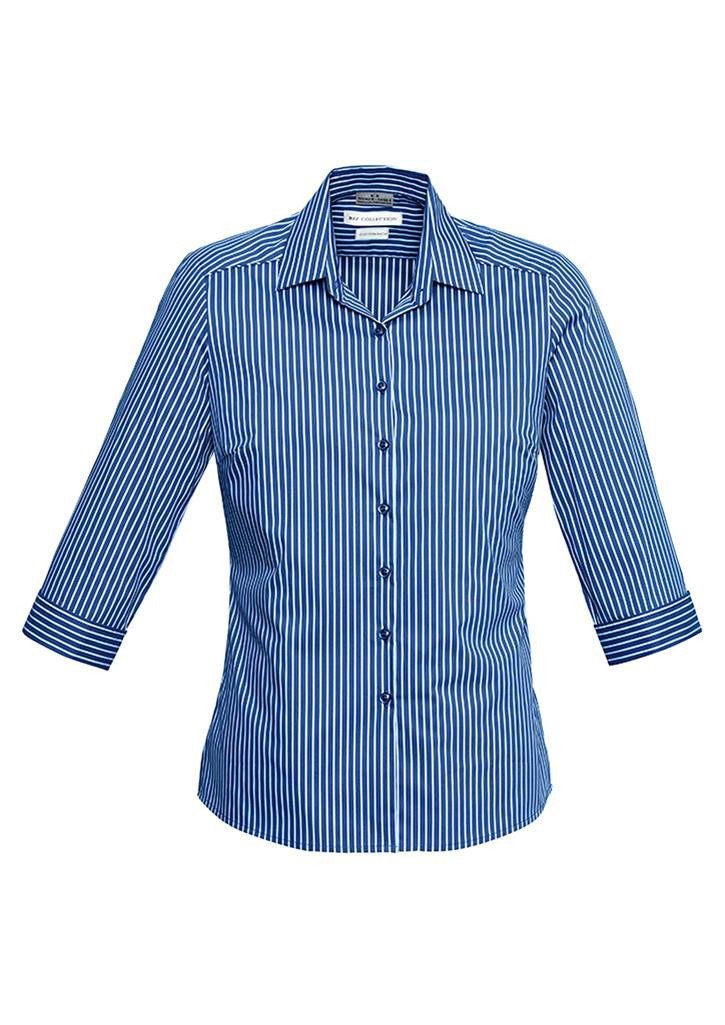 Biz Collection-Biz Collection Ladies Zurich 3/4 Shirt-French Blue/White / 6-Corporate Apparel Online - 2
