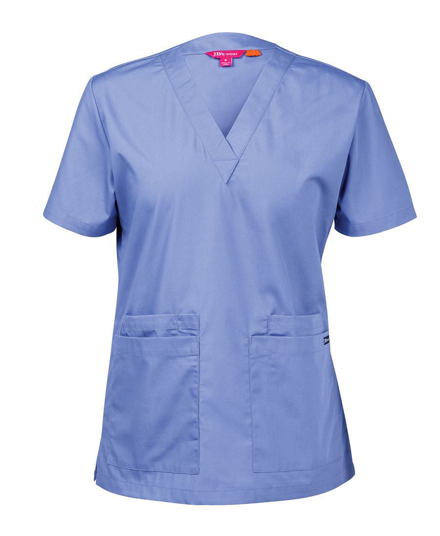 JB's Wear-JB's Ladies Scrubs Top-Lt. Blue / 6-Uniform Wholesalers - 3