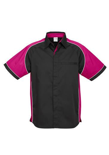 Biz Collection-Biz Collection Mens Nitro Shirt-Black / Magenta / White / S-Uniform Wholesalers - 9