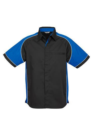 Biz Collection-Biz Collection Mens Nitro Shirt-Black / Royal / White / S-Uniform Wholesalers - 6
