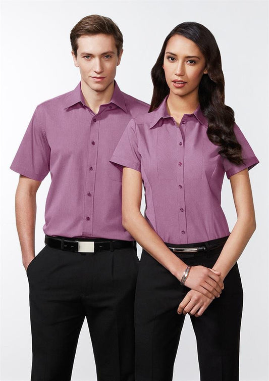 Biz Collection-Biz Collection Mens Chevron Short Sleeve Shirt--Corporate Apparel Online - 1