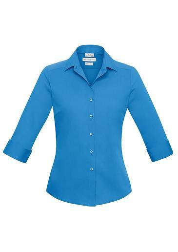 Biz Collection-Biz Collection Verve Ladies 3/4 Sleeve Shirt-Cyan / 6-Corporate Apparel Online - 4