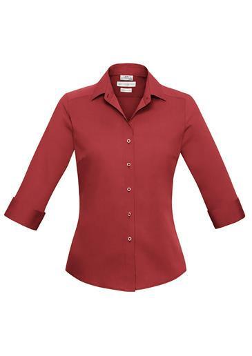 Biz Collection-Biz Collection Verve Ladies 3/4 Sleeve Shirt-Deep Red / 6-Corporate Apparel Online - 5