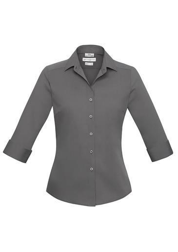 Biz Collection-Biz Collection Verve Ladies 3/4 Sleeve Shirt-Silver / 6-Corporate Apparel Online - 9
